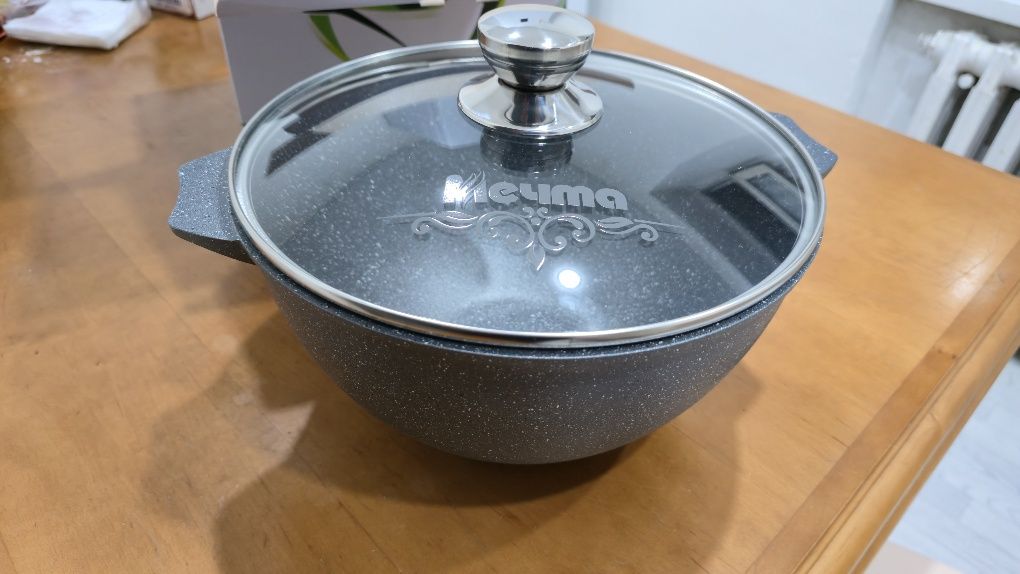 Казан для плова 5л со стеклянной крышкой