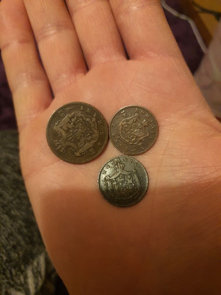 Vand moneda de 1 leu argint din 1906 Carol 1 am si de 5 bani si de 2 b