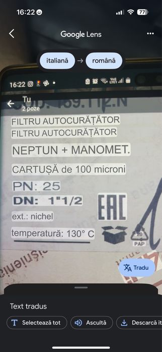 Filtru autocurățător