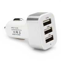 Adaptor Priza Bricheta tripla auto,12-24V, 3 x USB,nou.