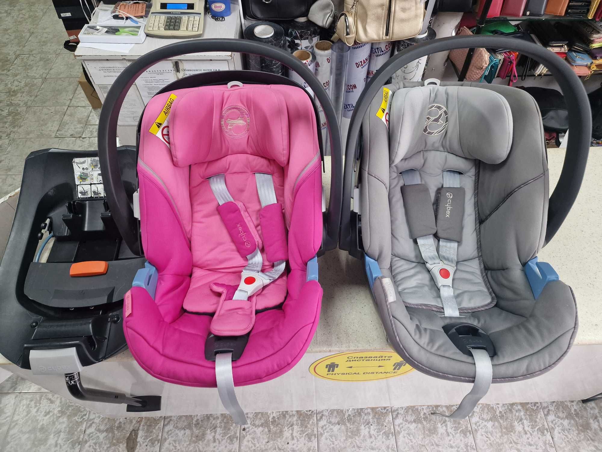 детски столчета за кола cybex aton + база