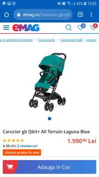 Carucior th Qbit+ all city Laguna blue 6 luni-4 ani.Disponibil in Iași