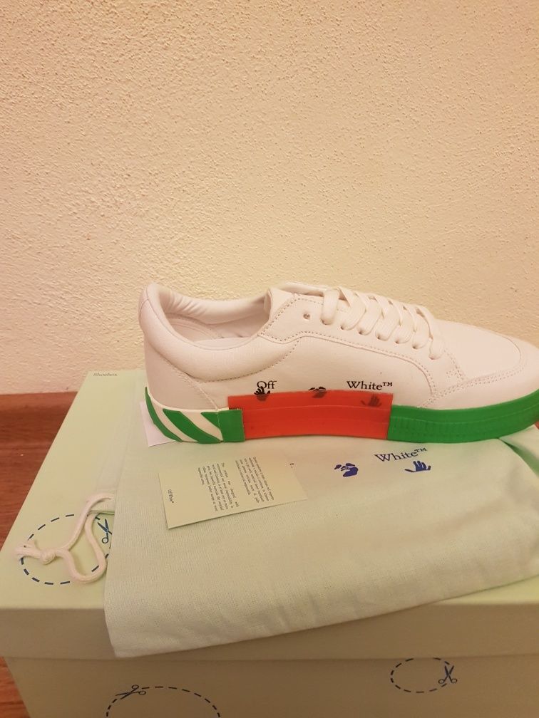 Vand pantofi Off-white vulc low white/green