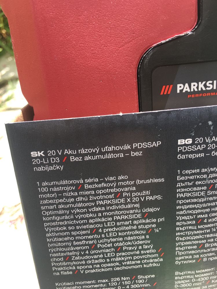 Impact parkside performance nou sigilat cu garantie 5 ani