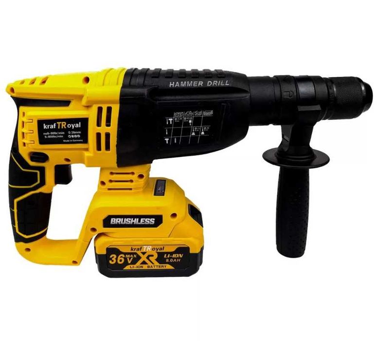 Акумулаторен безчетков перфоратор 36V 8.0Ah KraftRoyal