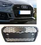 Grila fagure AUDI A4 S4 B9 2015-2019 RS STYLE negru lucios