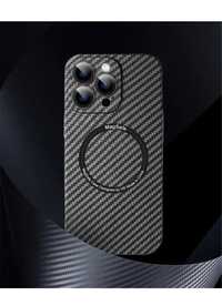 Husa Carbon Velur PC Magsafe Neagra Iphone 14/15/PRO/MAX/PLUS