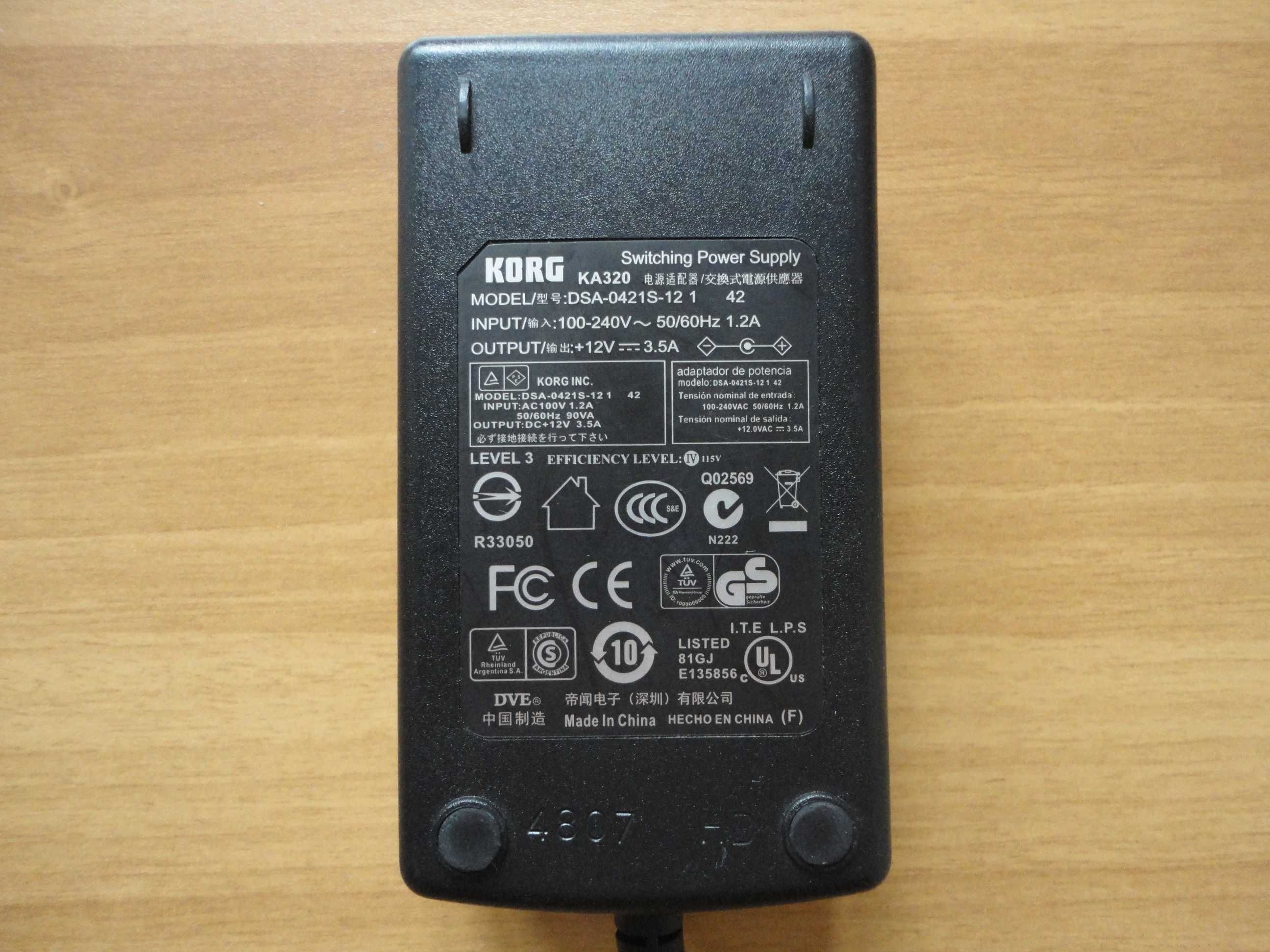 Adaptor AC/Alimentator Original Korg KA-320 Official 12v Korg M50/M-50