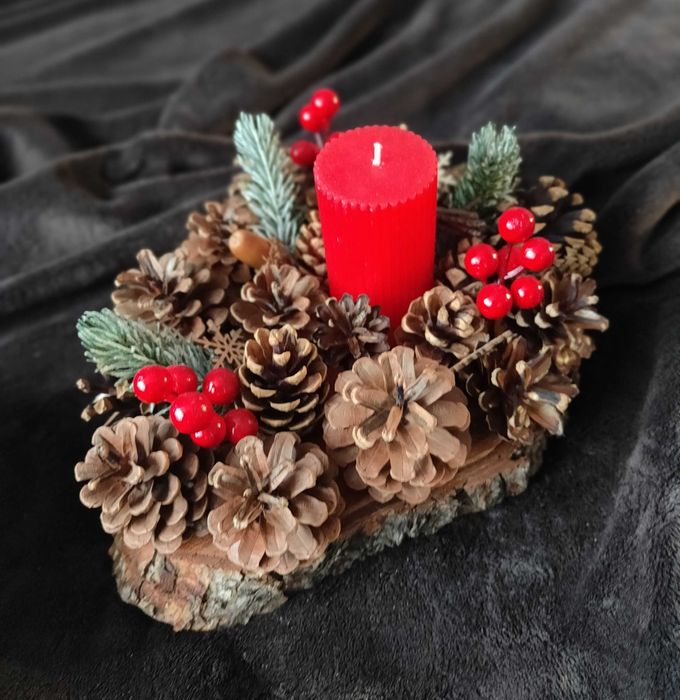 Коледни свещници и венчета ръчна изработка