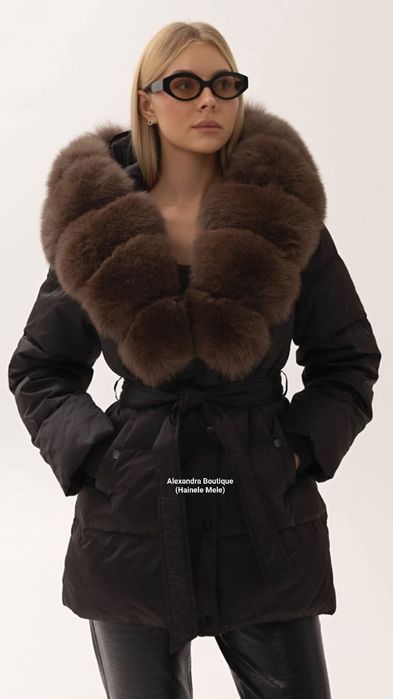 Geaca cu blana naturala de vulpe