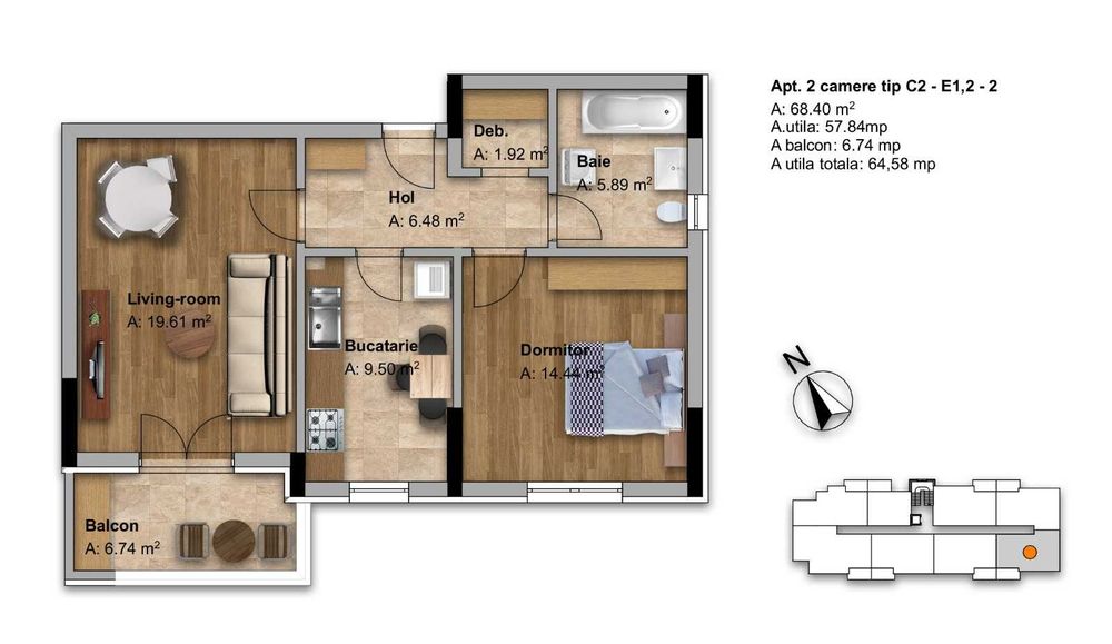 Apartamente cu 1/2/3/4 camere cu gradina/terasa  PREDARE  2025