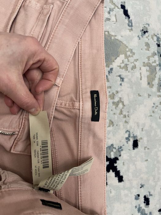 Pantaloni dama tip jeans roz Massimo Dutti