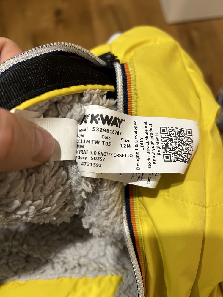 Salopeta iarna copii 1-2 ani k-way 3.0 premium superba impermeabila