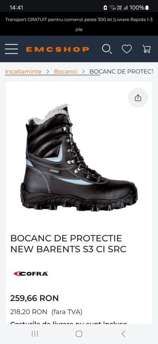 Bocanci diverse modele cu protectie ne-metalică marimea 45