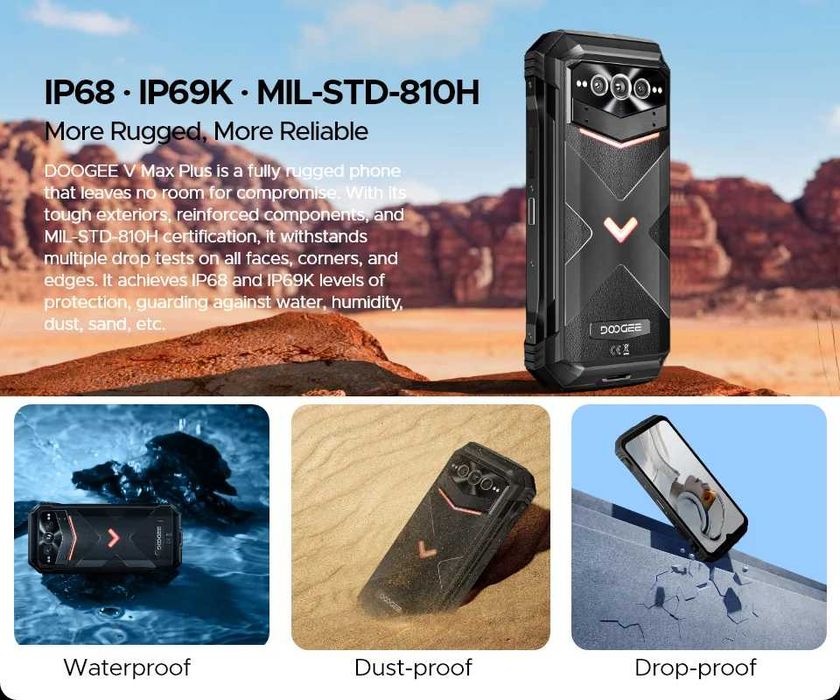 DOOGEE V Max Plus - Голяма батерия, 36GB RAM 512 GB ROM 200 MP camera