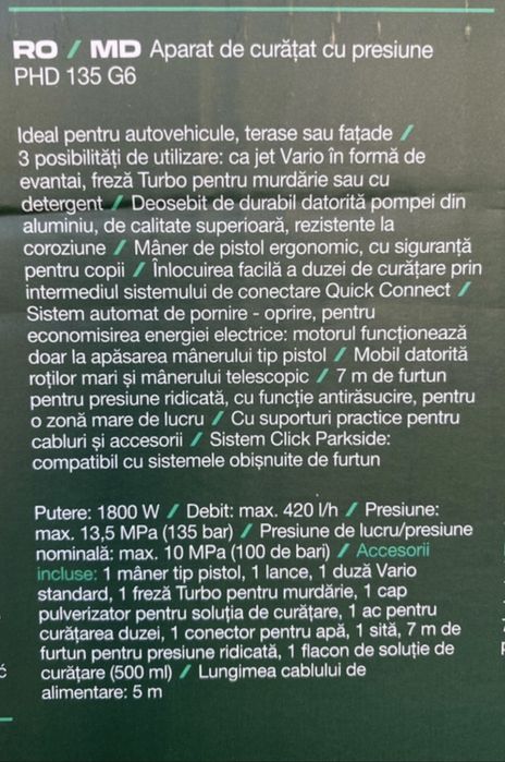 Aparat de spalat cu presiune Parkside