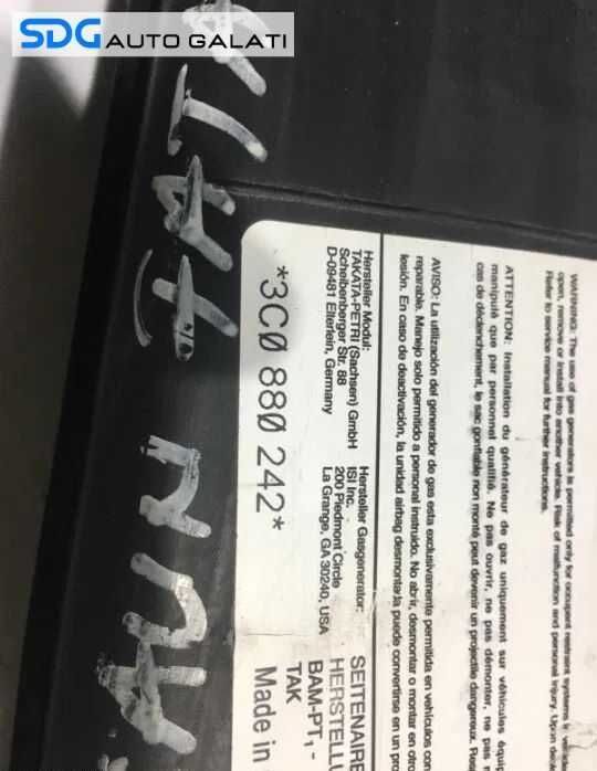 Airbag Din Scaun Dreapta Fata Pasager Volkswagen Passat B6 2005 - 2010 Cod 3C0880242