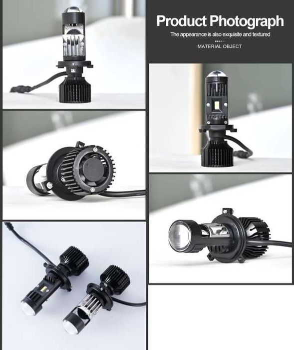 LED крушки H7 Y10 с лупа – 200W, 26400LM, 6000K, 360°, Canbus, 12V