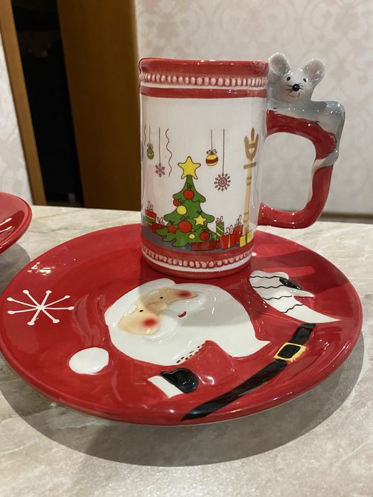 Новогодние тарелки и кружка