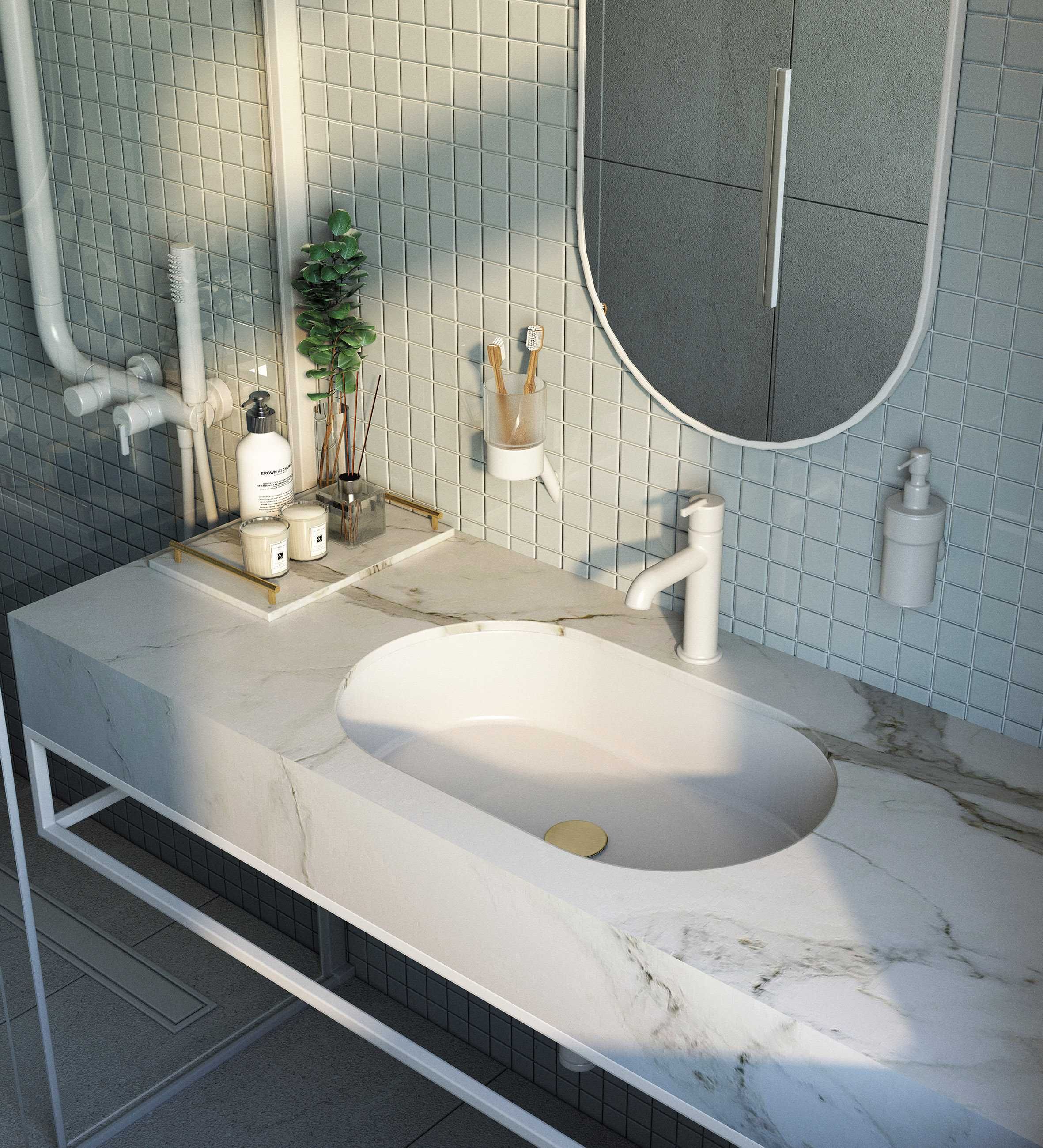 Бял смесител за Баня модел Silia Bianco S BQS_A20M