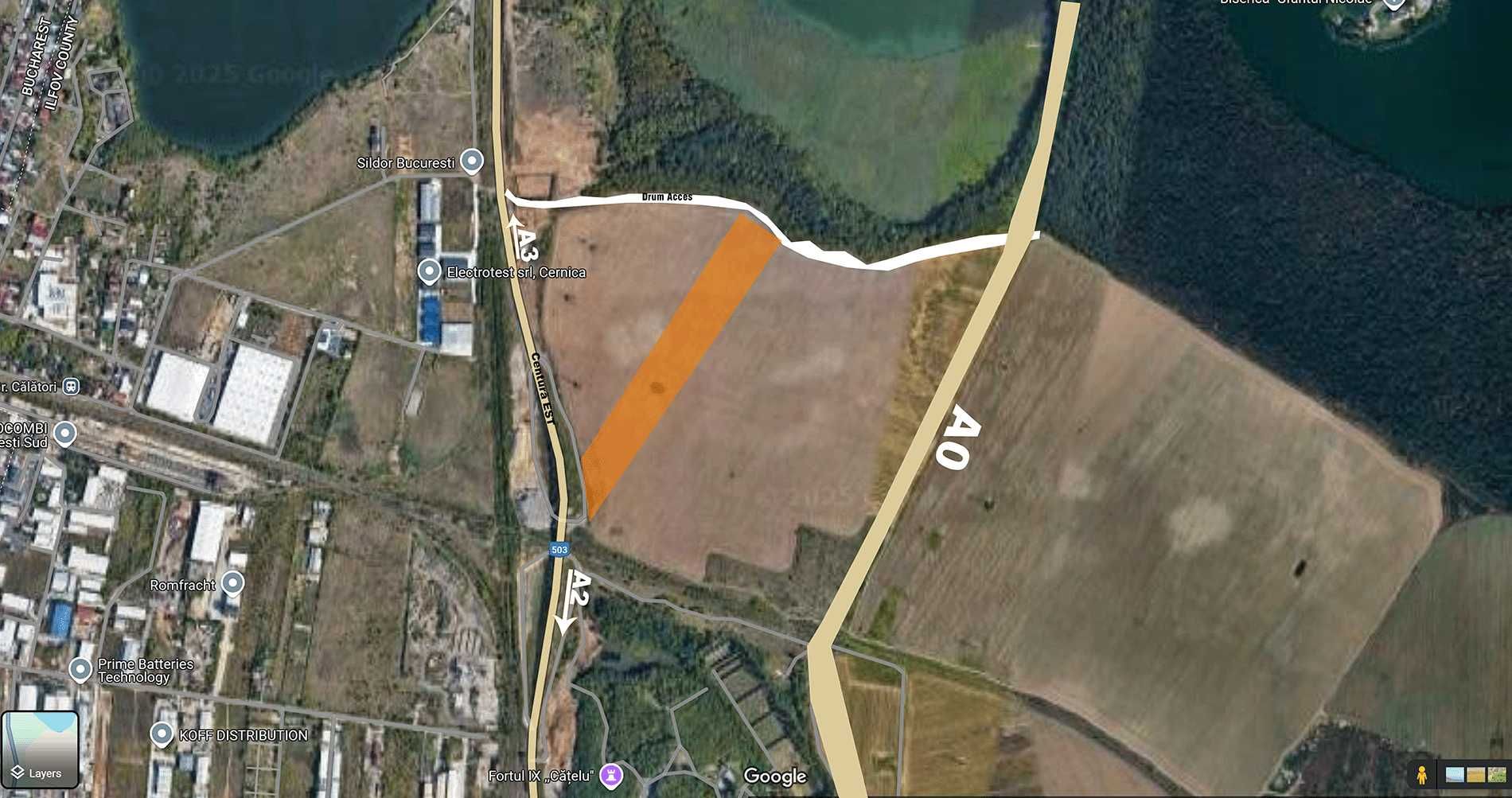 Teren 27.400 mp – Centura Est, Cernica | Acces A2 / A0