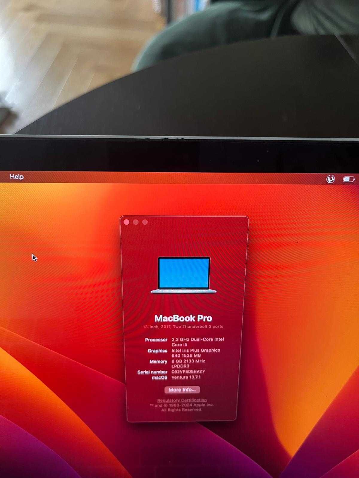 Apple MacBook Pro 2017 i5 2,3Ghz 8Gb