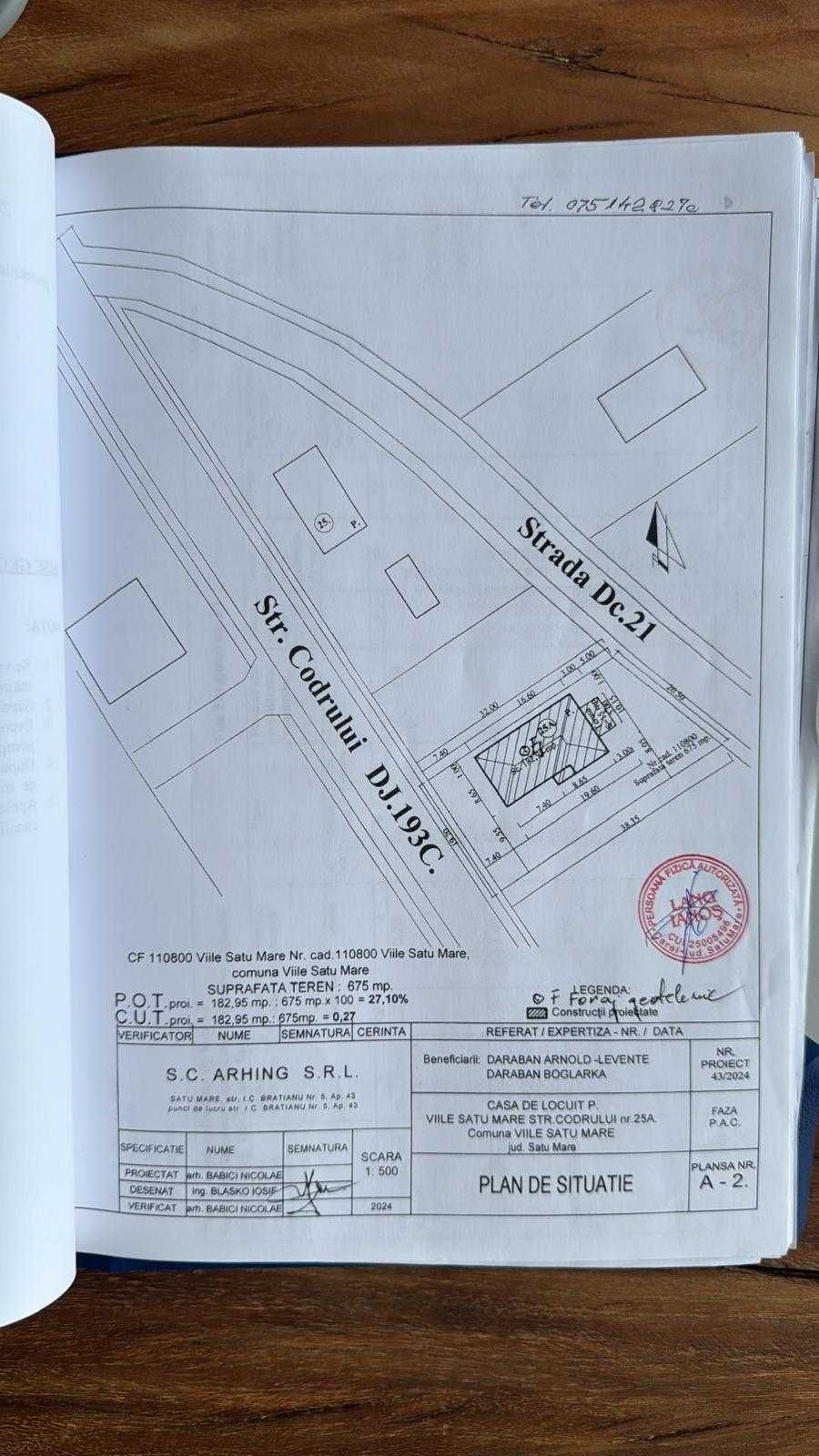 Teren Intravilan in Viile Satu Mare str.Codrului, 6,75 Arii.