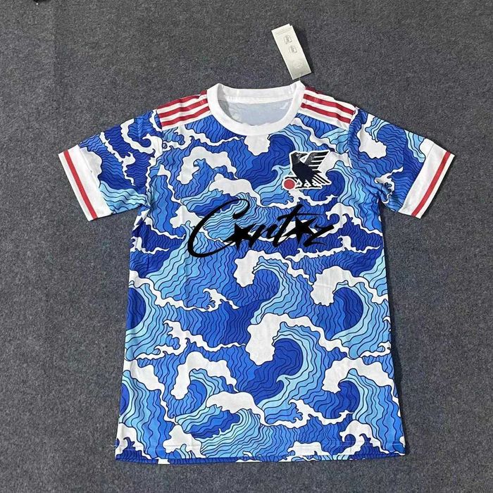 Japan x Corteiz футболно джърси – лимитирано синьо-бяло издание