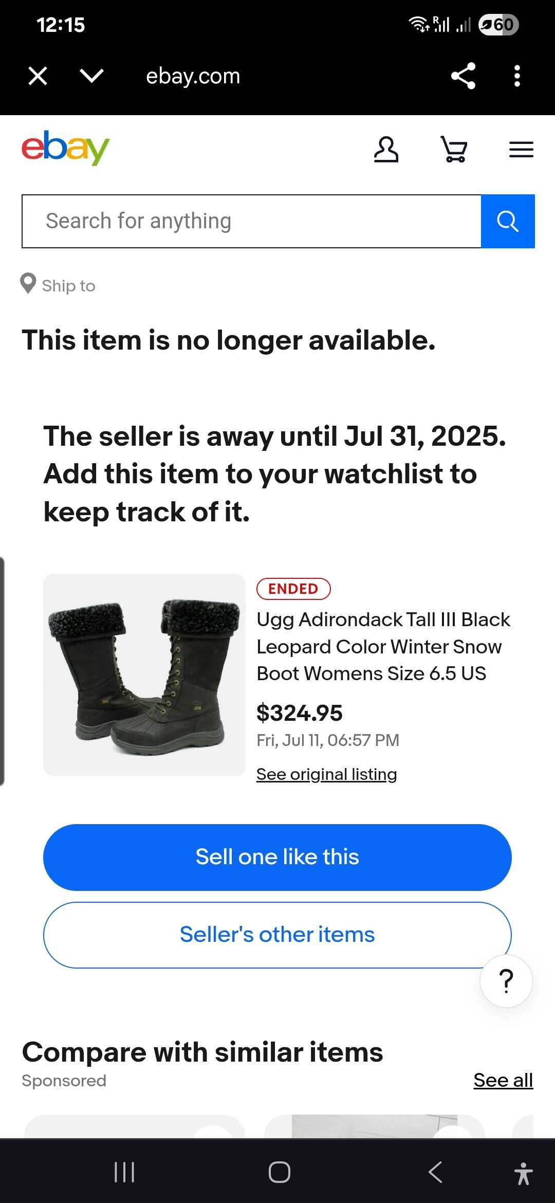 Зимни дамски ботуши марка UGG, номер 40