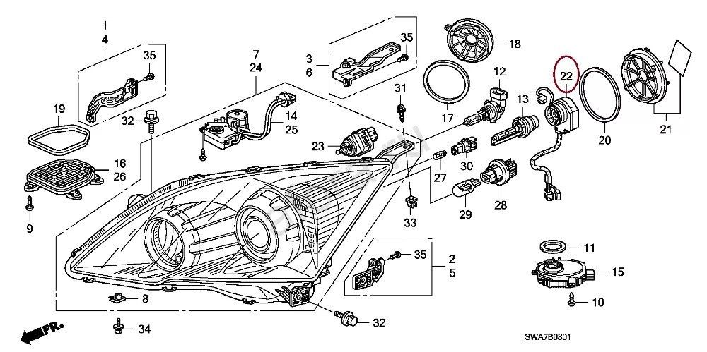 Cablu bec Xenon Honda CR-V 33129-SWA-J01 ( 07'-12' )