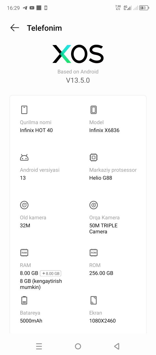 INFINIX HOT 40 8+8/256
