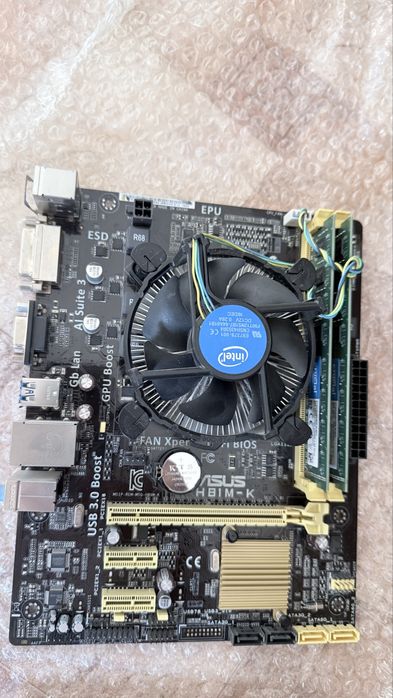 Продаю мат пл socket 1150 Asus h81m-k, процессор i3 4150, Озу 8 гб