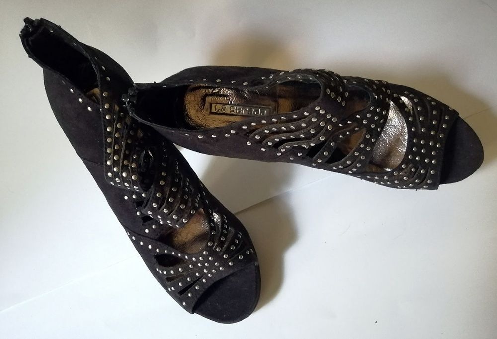 Pantofi stiletto, piele intoarsa - marimea 36, toc 11 cm