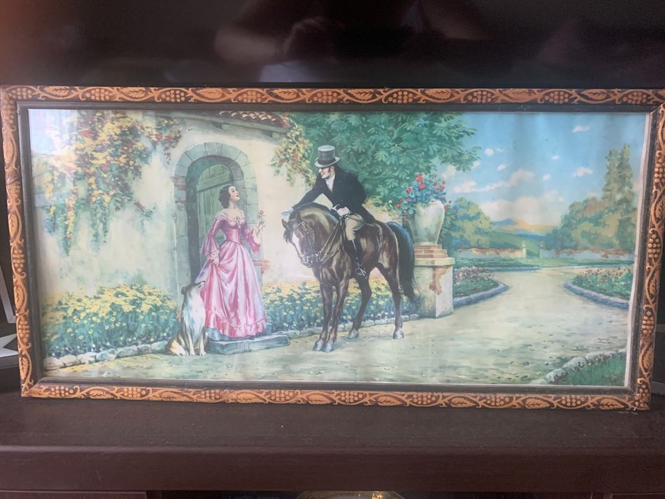 Tablouri vechi cu sticla si rama