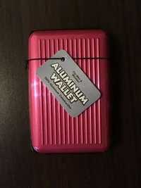 Розово Алуминиево портмоне портфейл защита срещу източване на карти