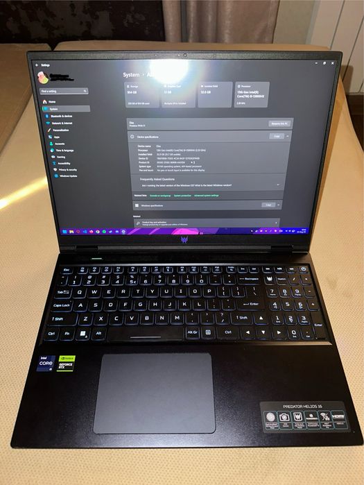 Acer Predator Helios 16, intel i9, RTX4080, 32GB, 1TB