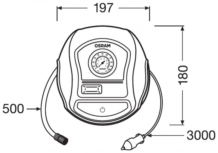 Компресор за гуми OSRAM TYREINFLATE 200 - 12V