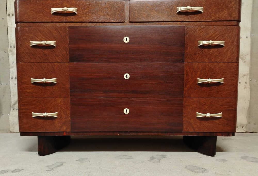 Comoda veche din lemn furniruit stil Art Deco, Italia /Servanta/Dulap