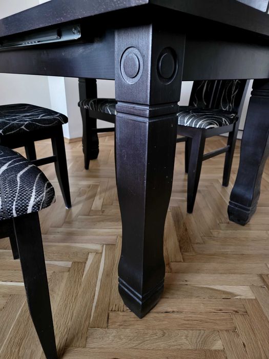 Комплект маса масив разтегателна 140/90, 4бр стола