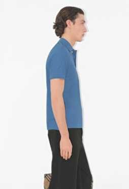 Tricou de lux slim polo 52 XL Burberry original 100% bumbac bleu