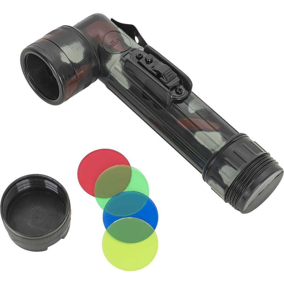 Airsoft Lanterna Tactica Anglehead LED Medie Flecktarn Mil-Tec