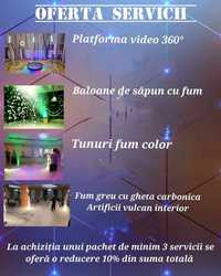 Platforma video 360° /Fum greu / Baloane cu fum  / tunuri fum color /