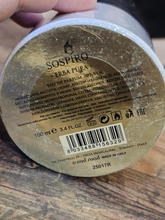 Sospiro Erba Pura 100 ml – sigilat, nou, ediţie unisex