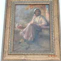 69. Samuel Bogdanovici, "Frumoasa florareasa", tablou, ulei, 42x31cm