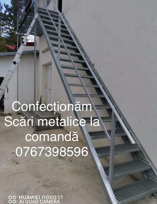 Scara metalica zincata exterioara pt  casa , beci și incendiu ISU