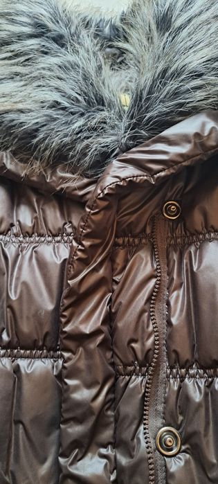 Тъмнокафяво шушляково зимно яке