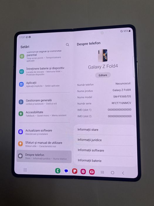 Samsung Z Fold 4 Demo, nou impecabil, ca tableta sau se poate face