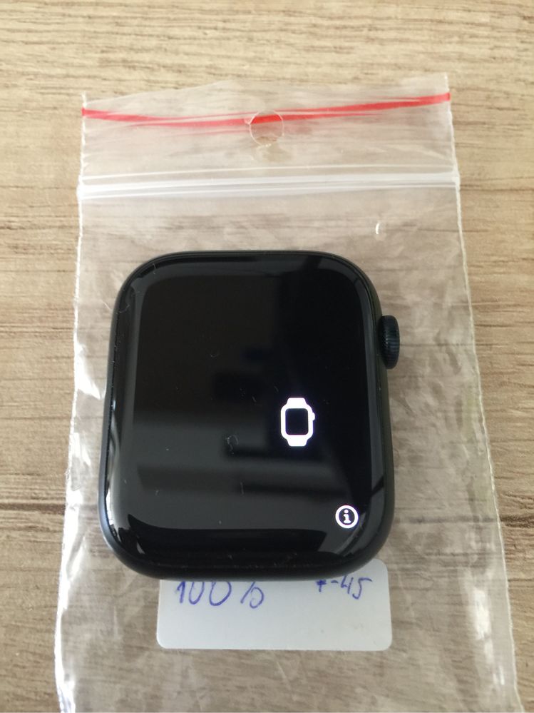 Ceas sport Apple Watch 7 45mm negru baterie 100%