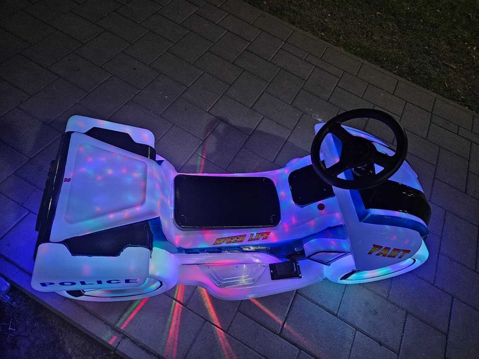 Motocicletă electrică pentru copii cu lumini LED, muzică, Police