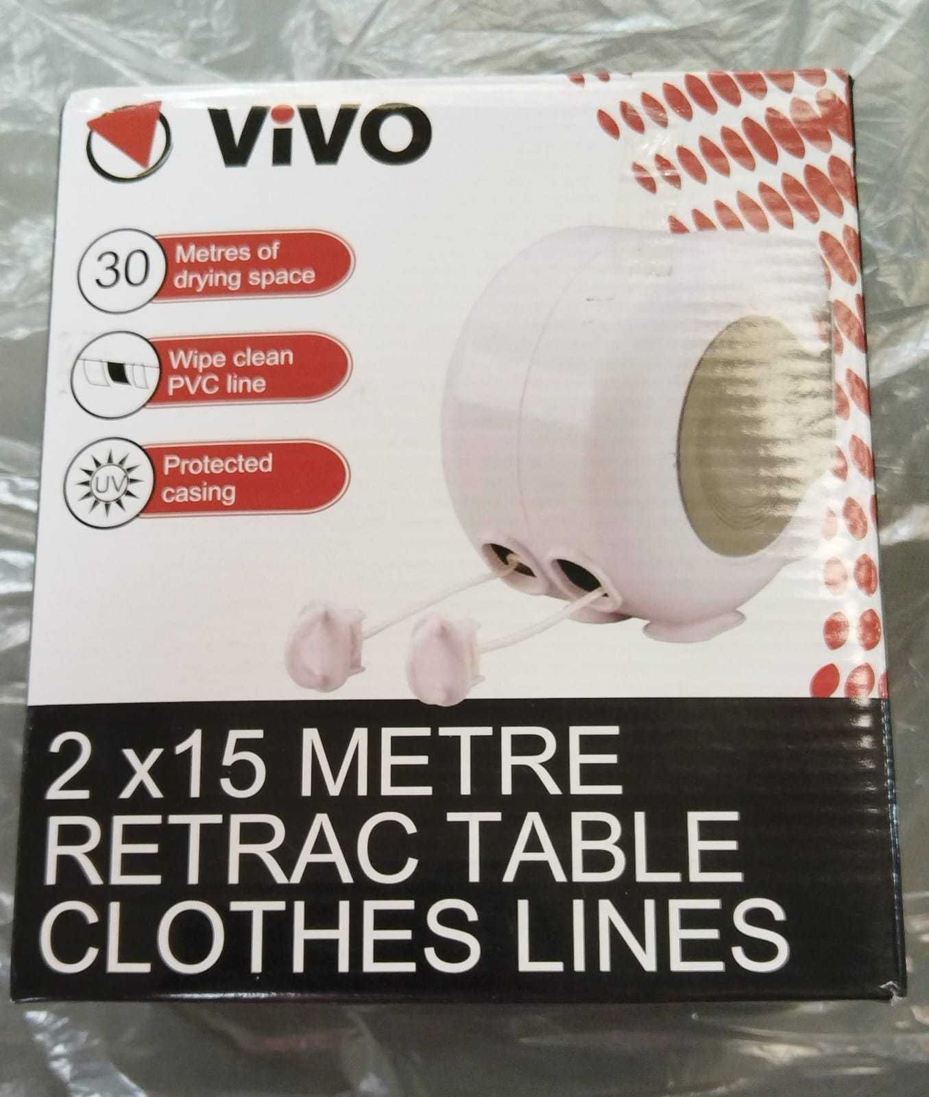 Uscator de rufe retractabil cu 2 sarme, 2 x 15 m, gri